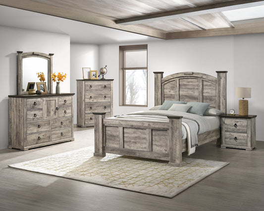 Ella-Mae 4 Pc Grey Rustic Bedroom Collection