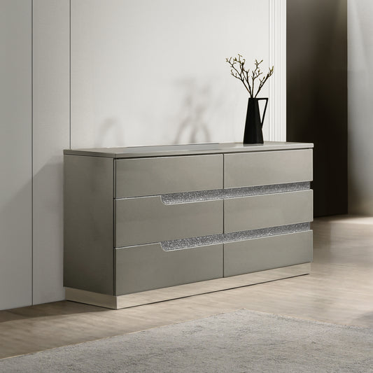 Paradox 4 Pc Gray King LED Bedroom Set