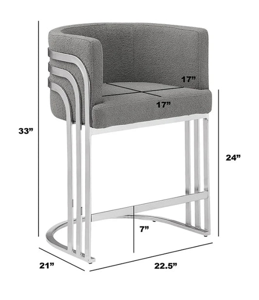 CH020 Teddy Fabric Bar Stool - 4 Colors