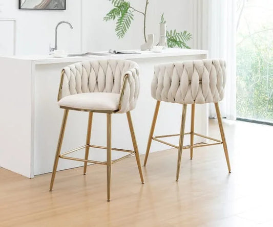 CH267 Bar Stool Boucle Fabric - Set of 2