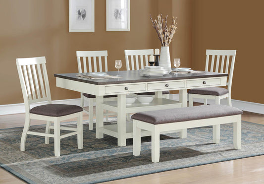 Chelsea 6 Pc Gray & White Dining Collection