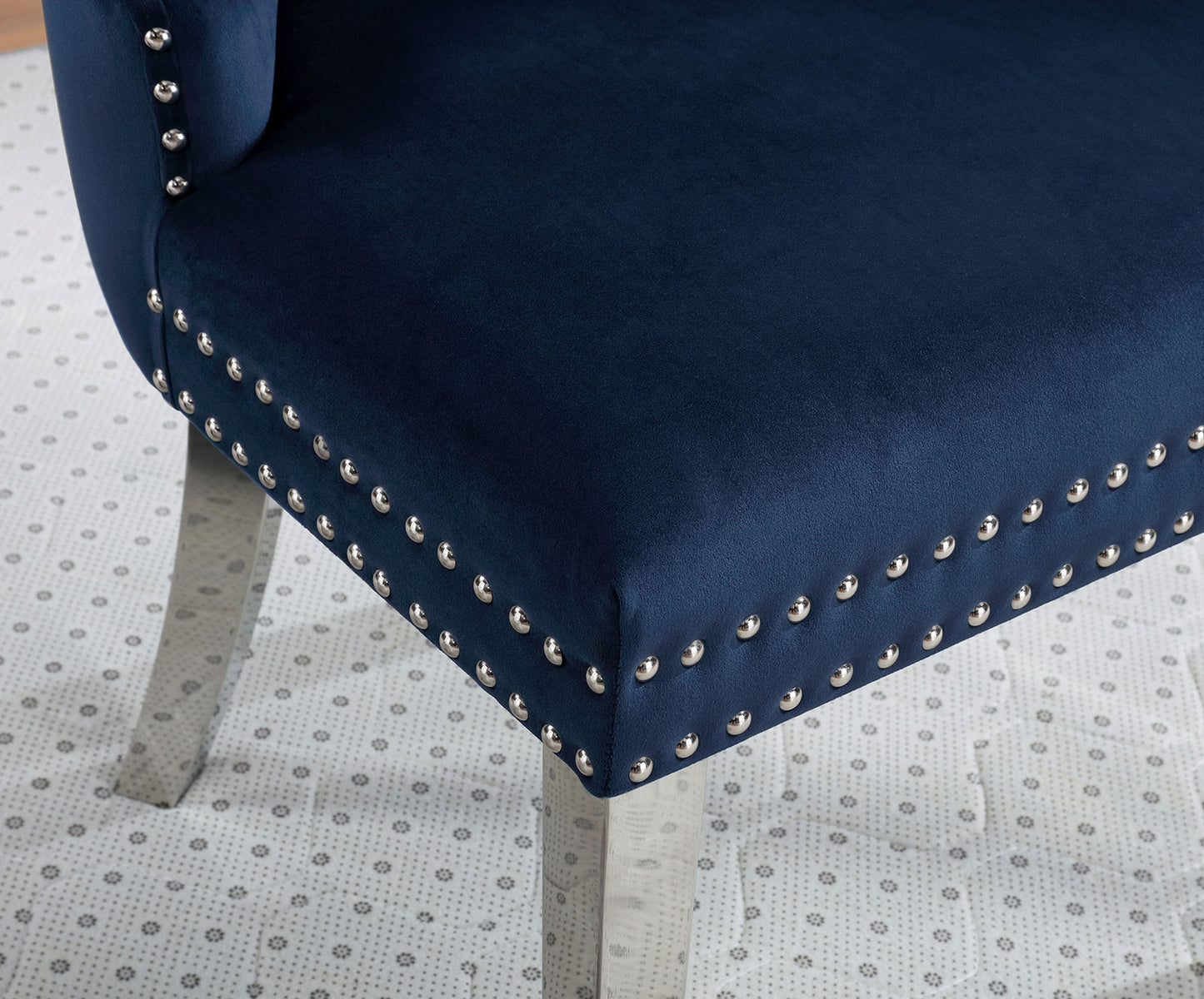Jewett Blue Wingback Chair - Set of 2