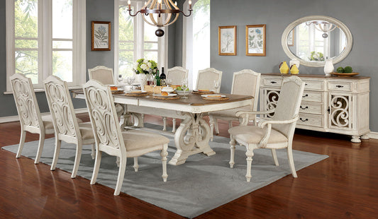 Arcadia Antique White Dining Set Furniture of America
