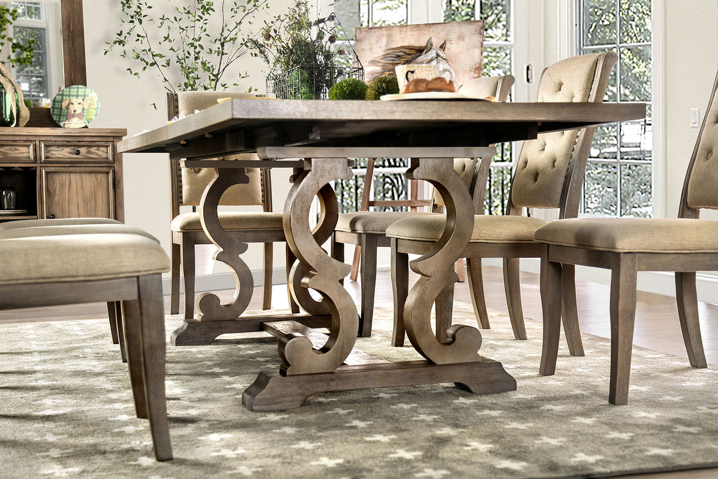 Patience CM3577 Dining Collection - Rustic Natural Finish