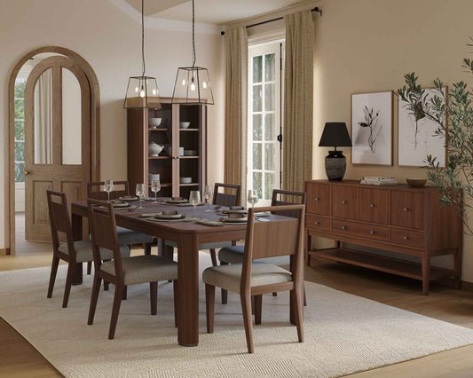 Cuppertino Warm Walnut Expandable  Dining Set