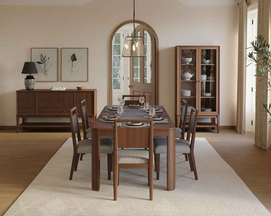 Cuppertino Warm Walnut Expandable  Dining Set