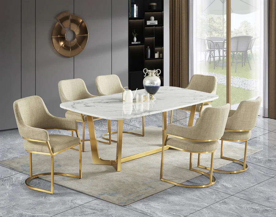 D2001 Marble Top Pc Dining Set by McFerran – Bradley Home Funishings