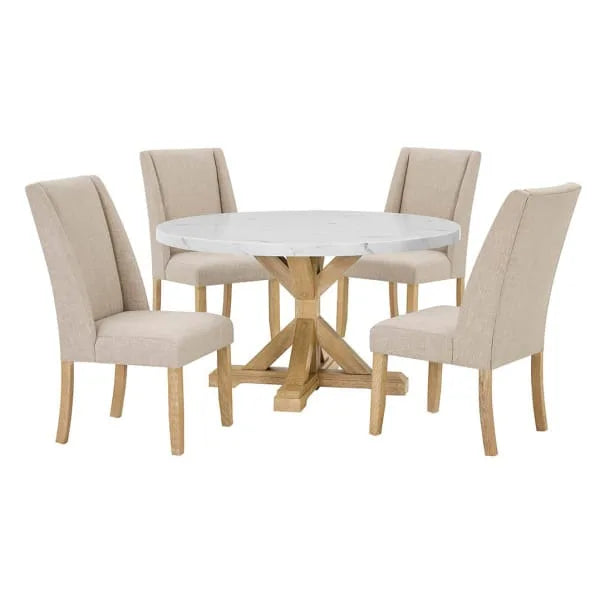 D521 White Marble Top Dining Collection