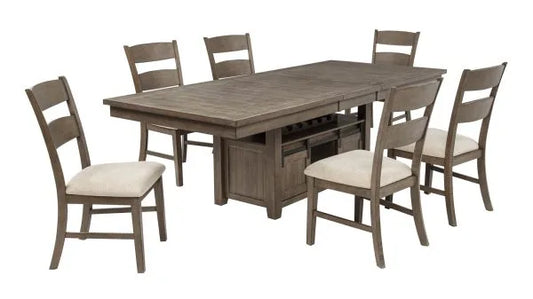 D760 Walnut Finish Extendable Dining Set