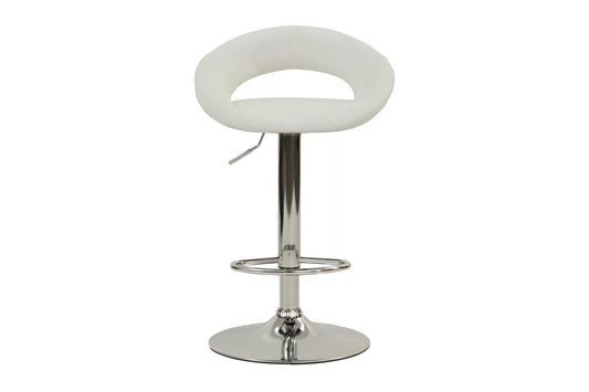 Poundex F1554 White Adjustable Bar Stool