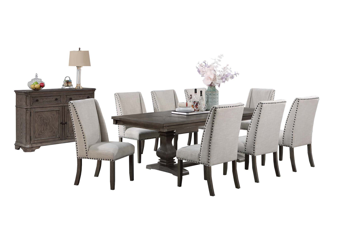 Poundex F2529 Double Pedestal Dining Collection