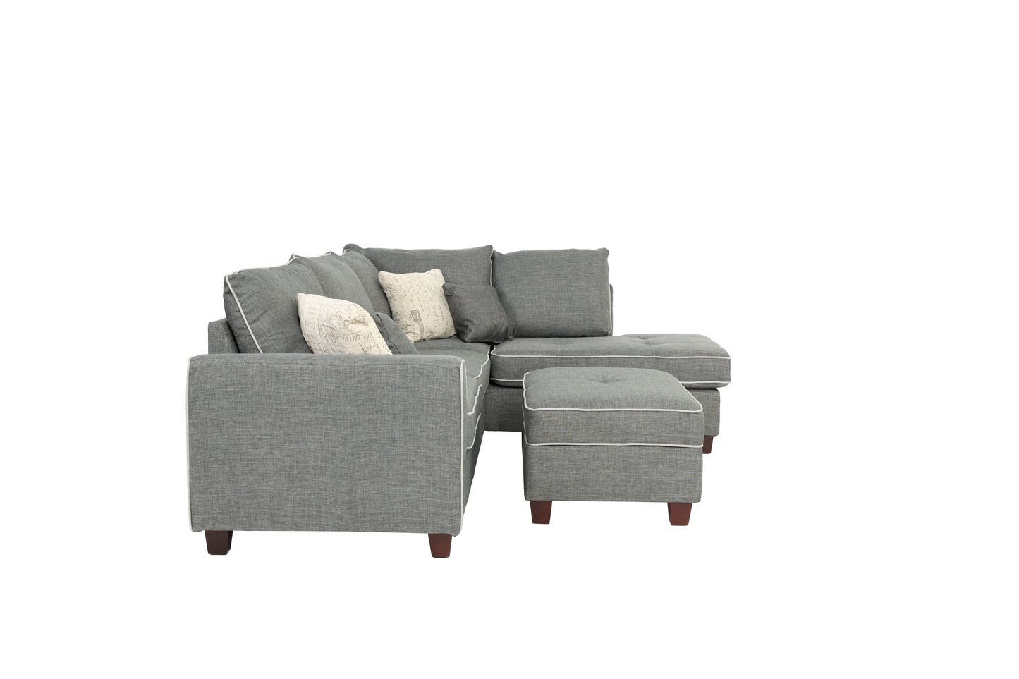 F6542 Sectional w/Ottoman by Poundex - 3 Colors