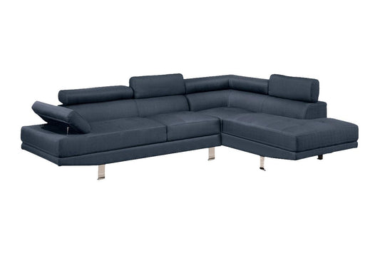 Poundex F7569 Kent Modern Sectional - Dark Blue