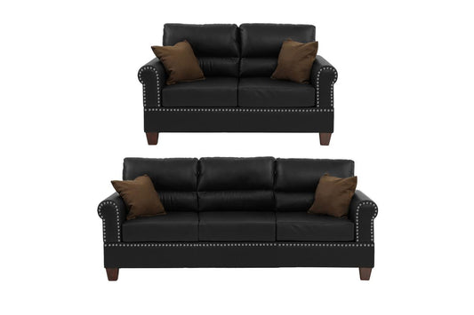 F7877 Sofa & Love Seat Poundex - Black or Brown