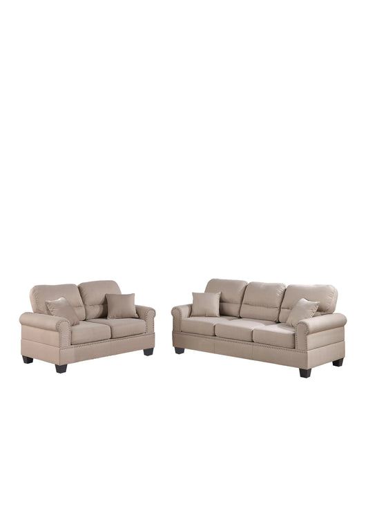 F7879 Sofa & Love Seat by Poundex - Sand