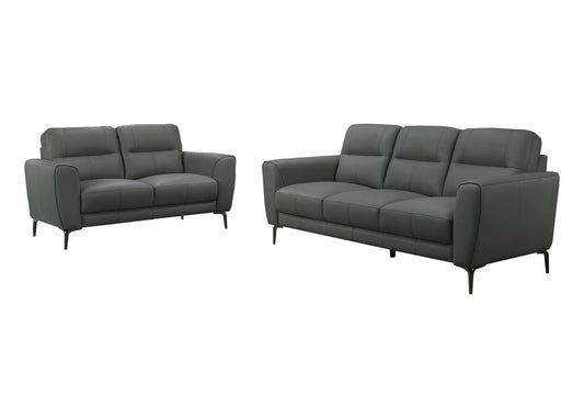 Poundex F8419 Antracite Gray Sofa & Loveseat