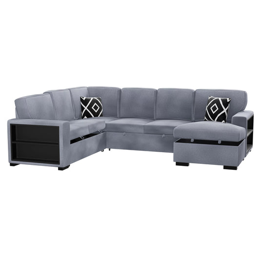 F8561 Boucle 4 Pc Convertible Sectional