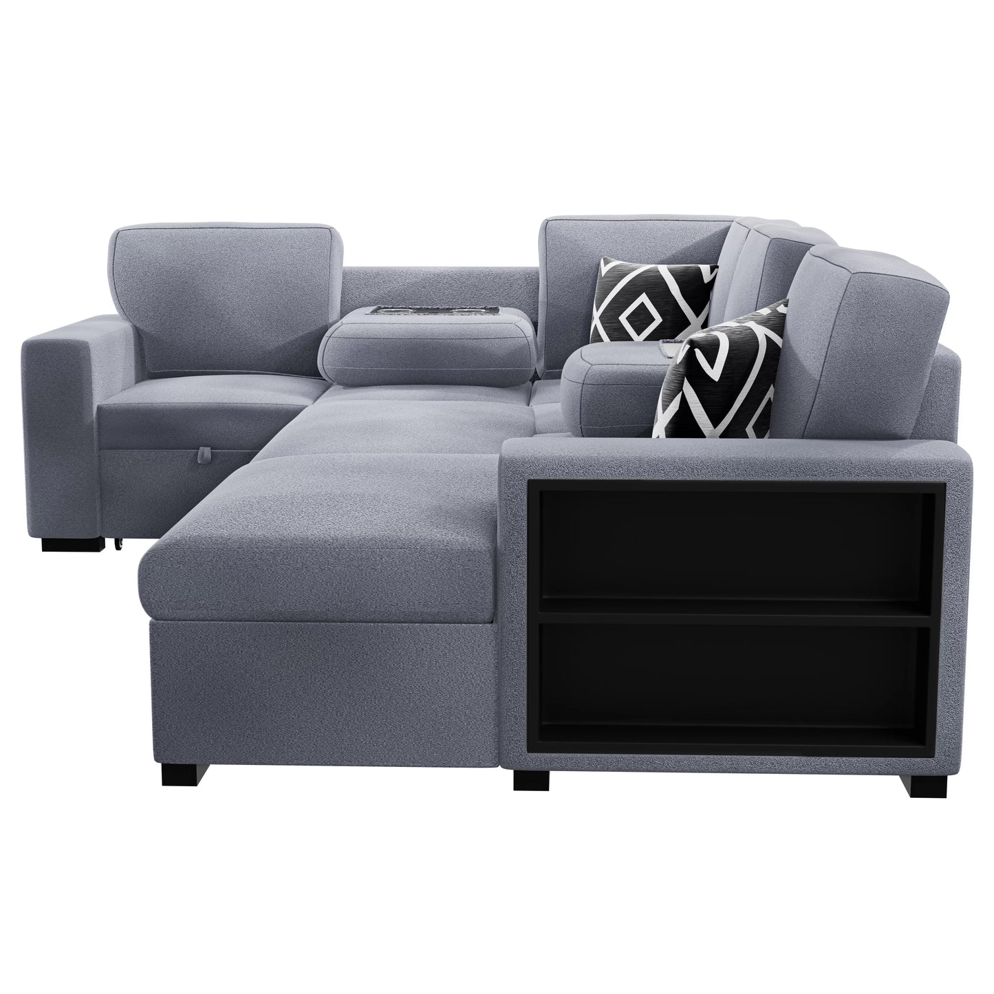 F8561 Boucle 4 Pc Convertible Sectional