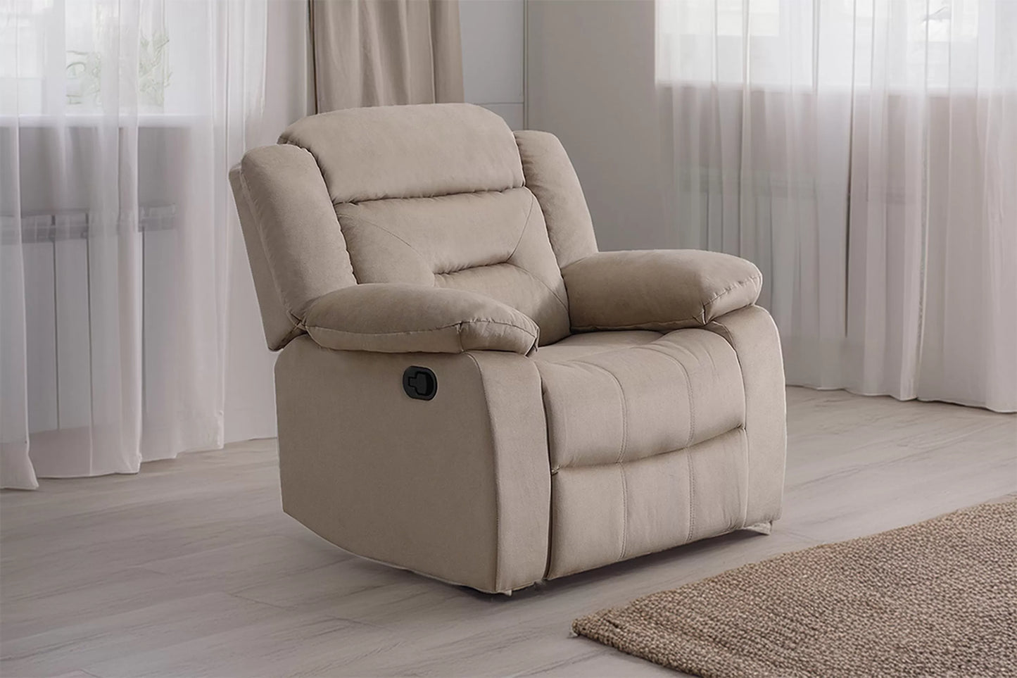 F8797 Beige Velvet Recliner