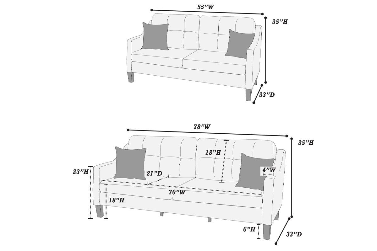 F8881 Poundex Siera Living Room Set - 2 Colors