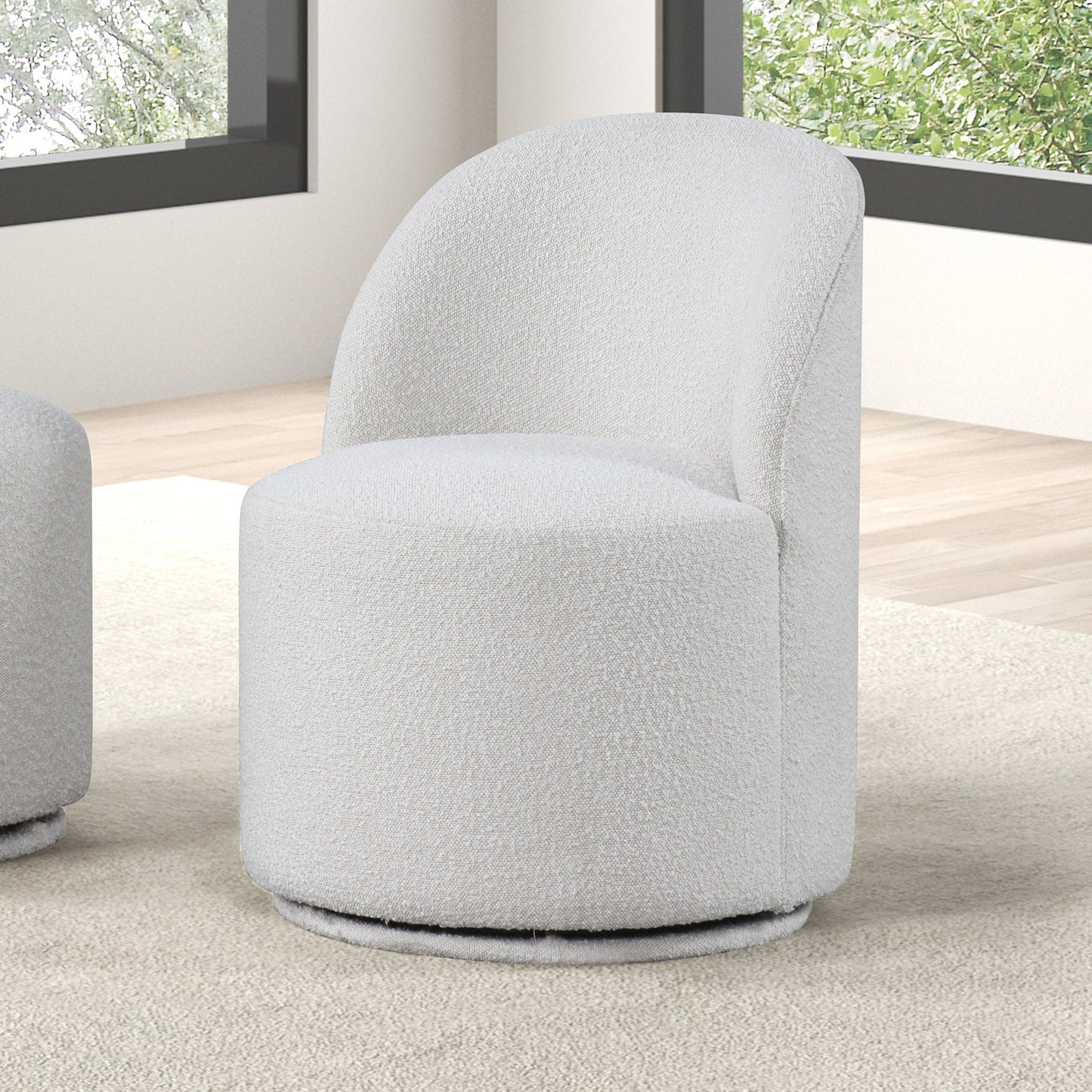 Morges 5 Pc Marble Top Dining Set Boucle Chairs