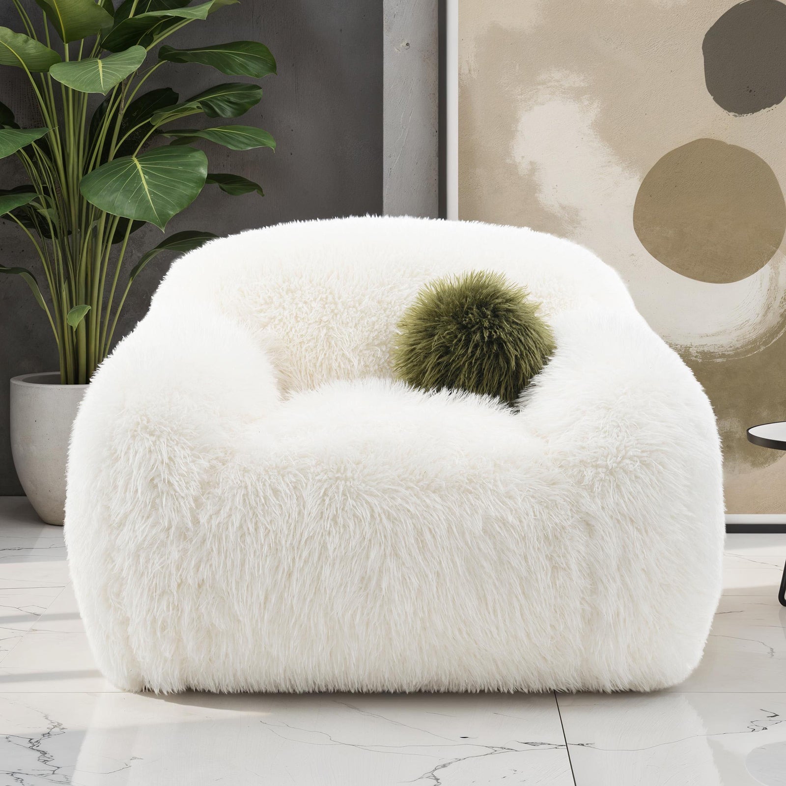 Furniture of America Darwen White Swivel Chair