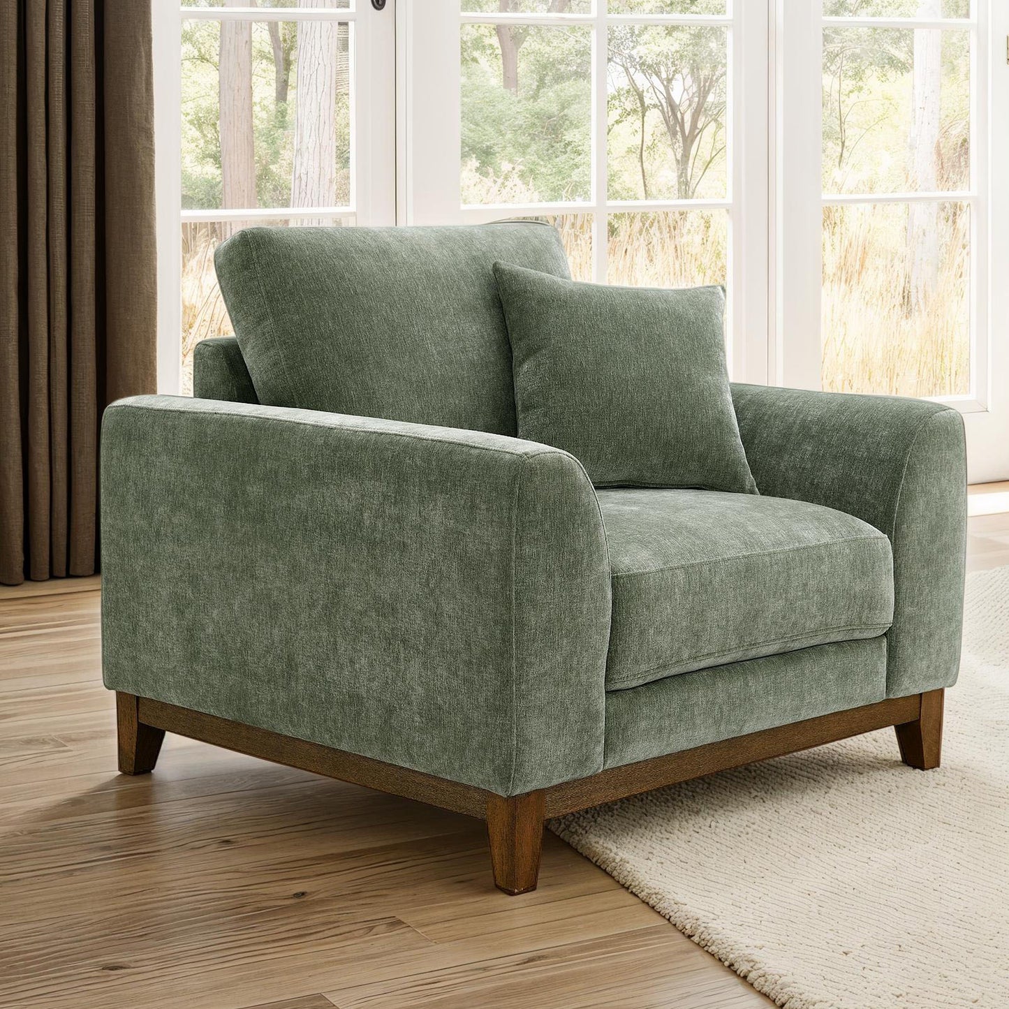 Watton Olive Green Mid Century Chair