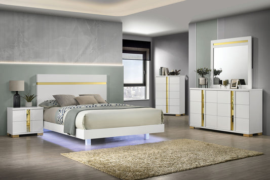 Lillestrom 4 Pc Bedroom Set LED Light - White or Black