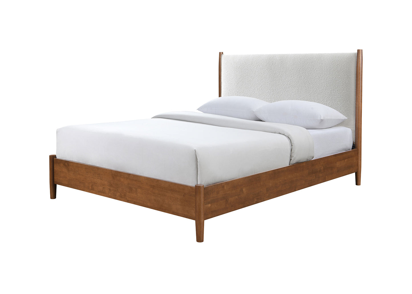 Thusis Walnut Beige Boucle Bedroom Set