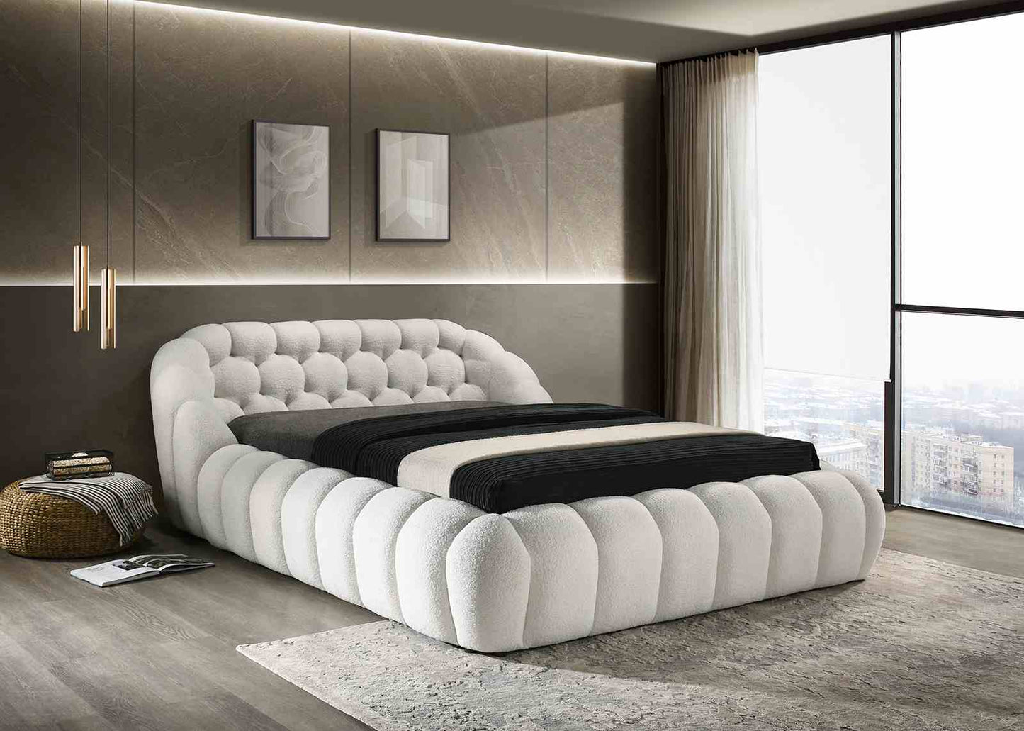 Newquay Upholstered Platform Bed - 3 Colors