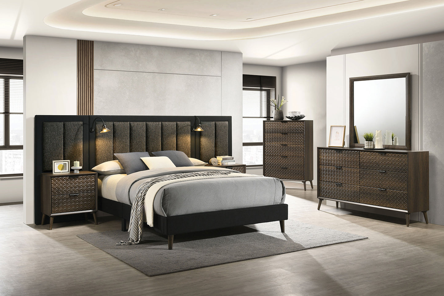 Chalfont FM7272DB Dark Brown Bedroom Set