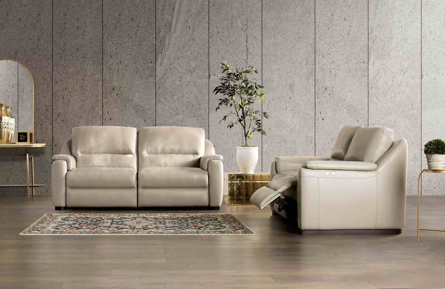 Altamura 2 Pc Italian Leather Power Sofa Set