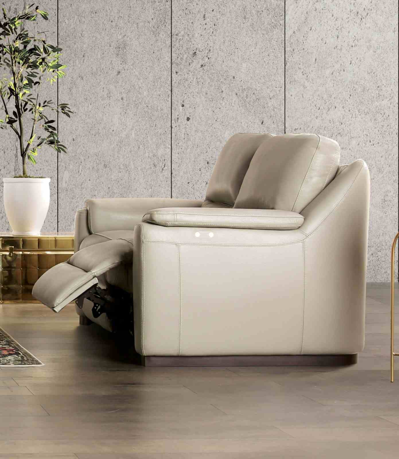 Altamura 2 Pc Italian Leather Power Sofa Set