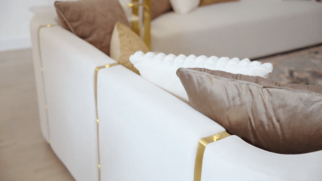 HD-3156 Modern Cream 3 Pc Sofa Collection