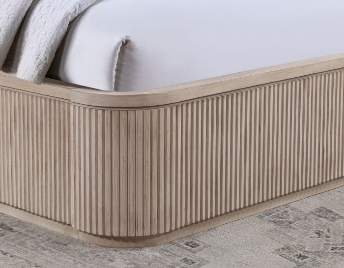 Henry Reeded Queen Bed - Tan Finish
