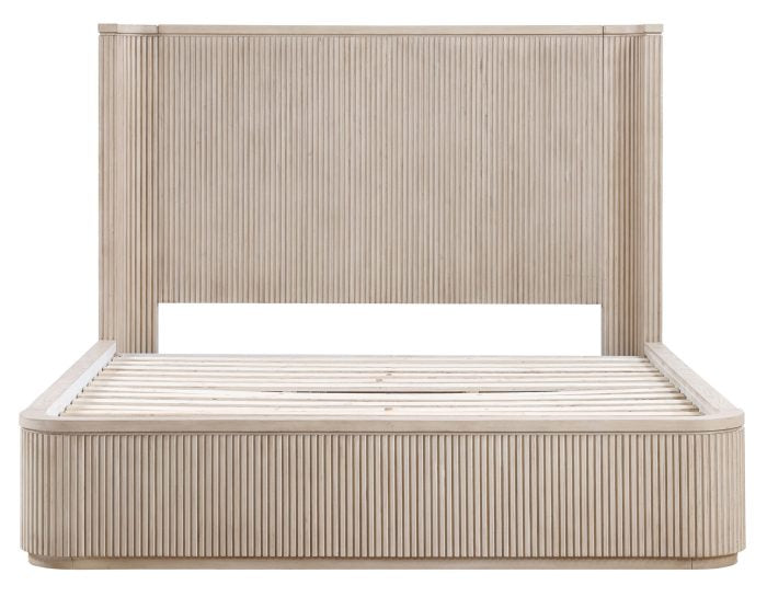 Henry Reeded Queen Bed - Tan Finish