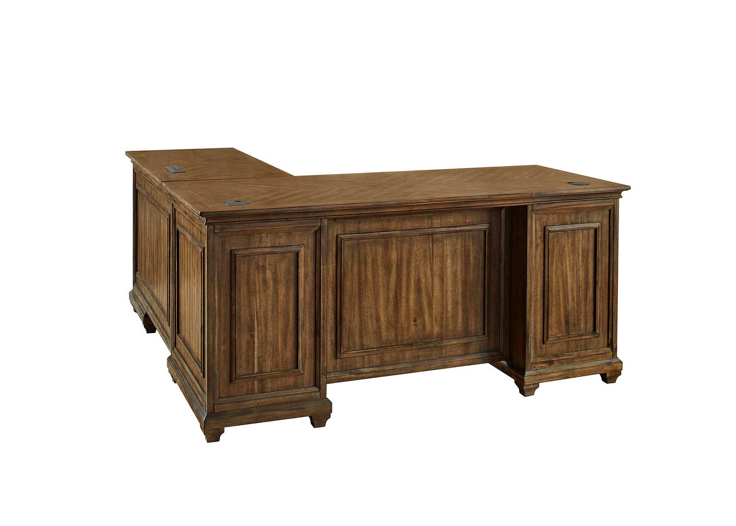 Porter L Desk Warm Brown Finish - Martin Furniture