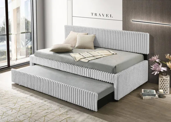 Corduroy Vevet Twin Daybed w/Trundle - 3 Colors