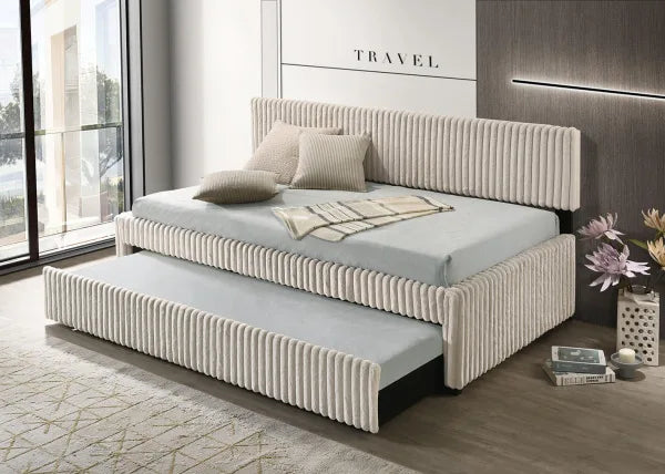 Corduroy Vevet Twin Daybed w/Trundle - 3 Colors