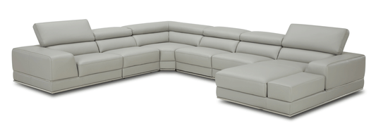 Kuka Gray Top Grain Leather Sectional by ESF