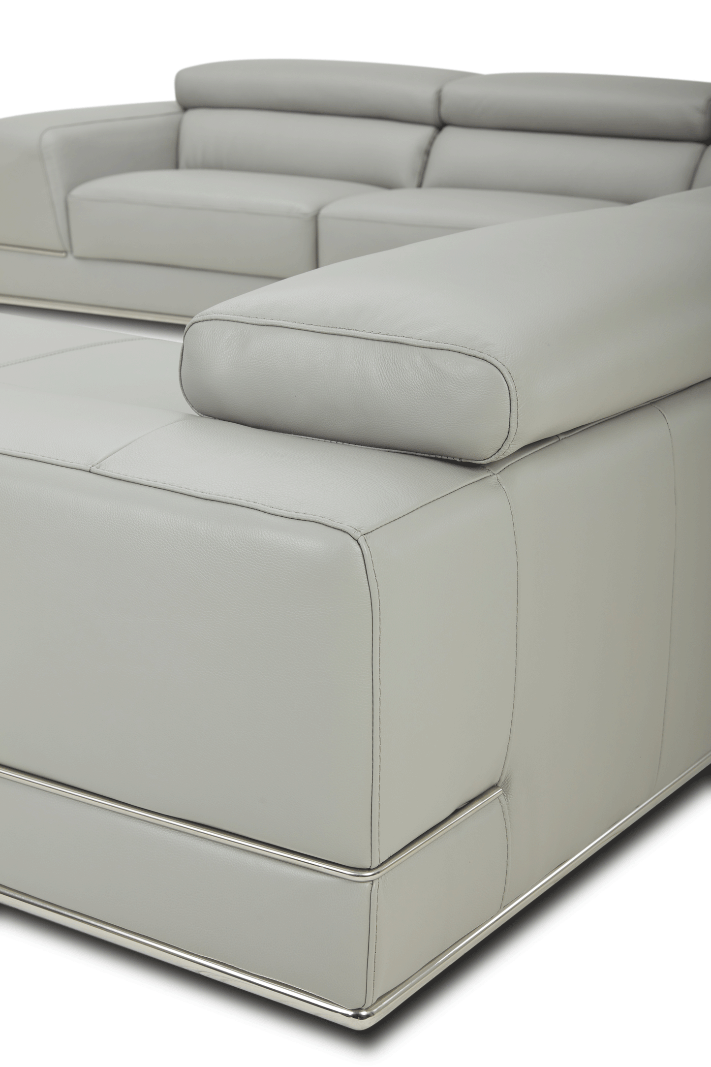 Kuka Gray Top Grain Leather Sectional by ESF