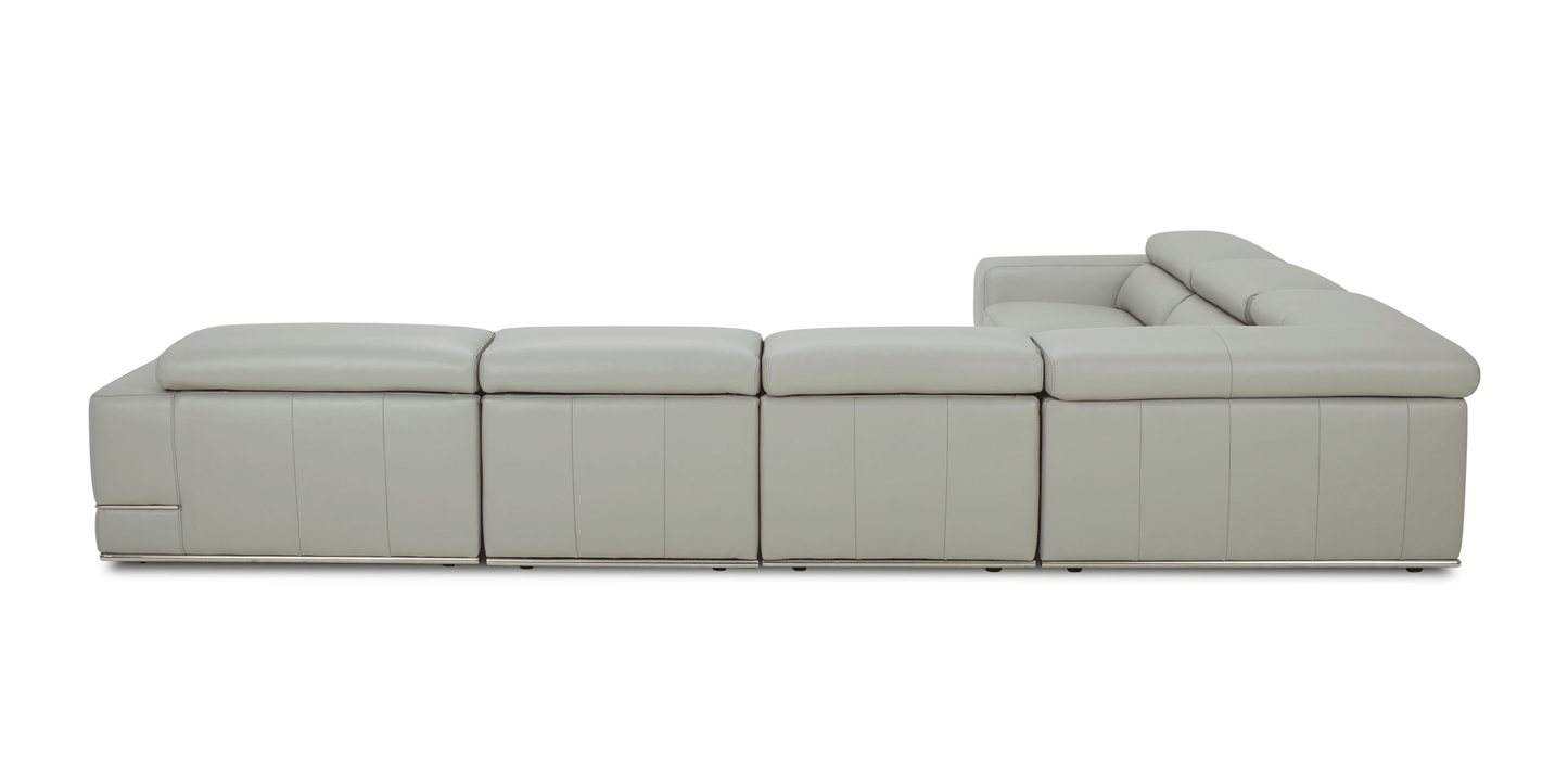 Kuka Gray Top Grain Leather Sectional by ESF