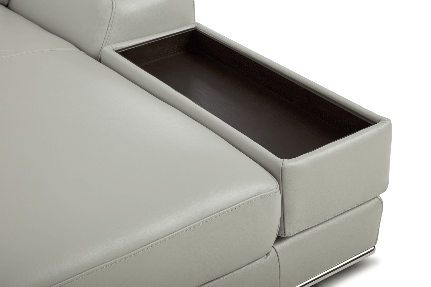 Kuka Gray Top Grain Leather Sectional by ESF