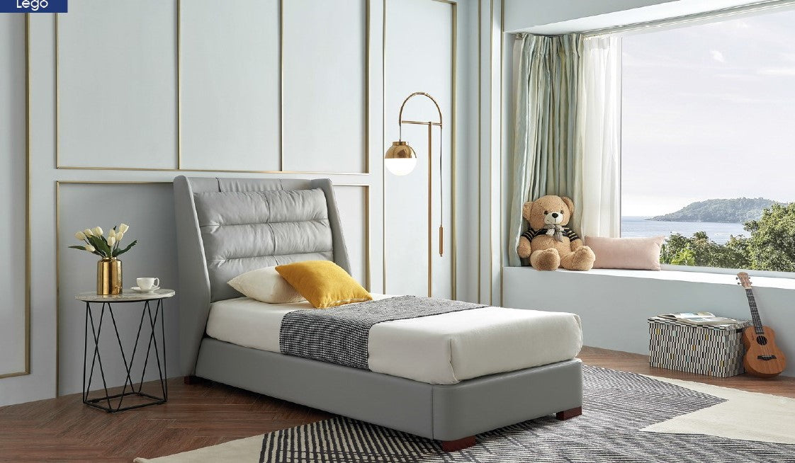 Lego Twin Leather Storage Bed by ESF