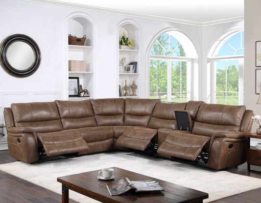 Lehi 6 Pc Brindle Manual Reclining Sectional