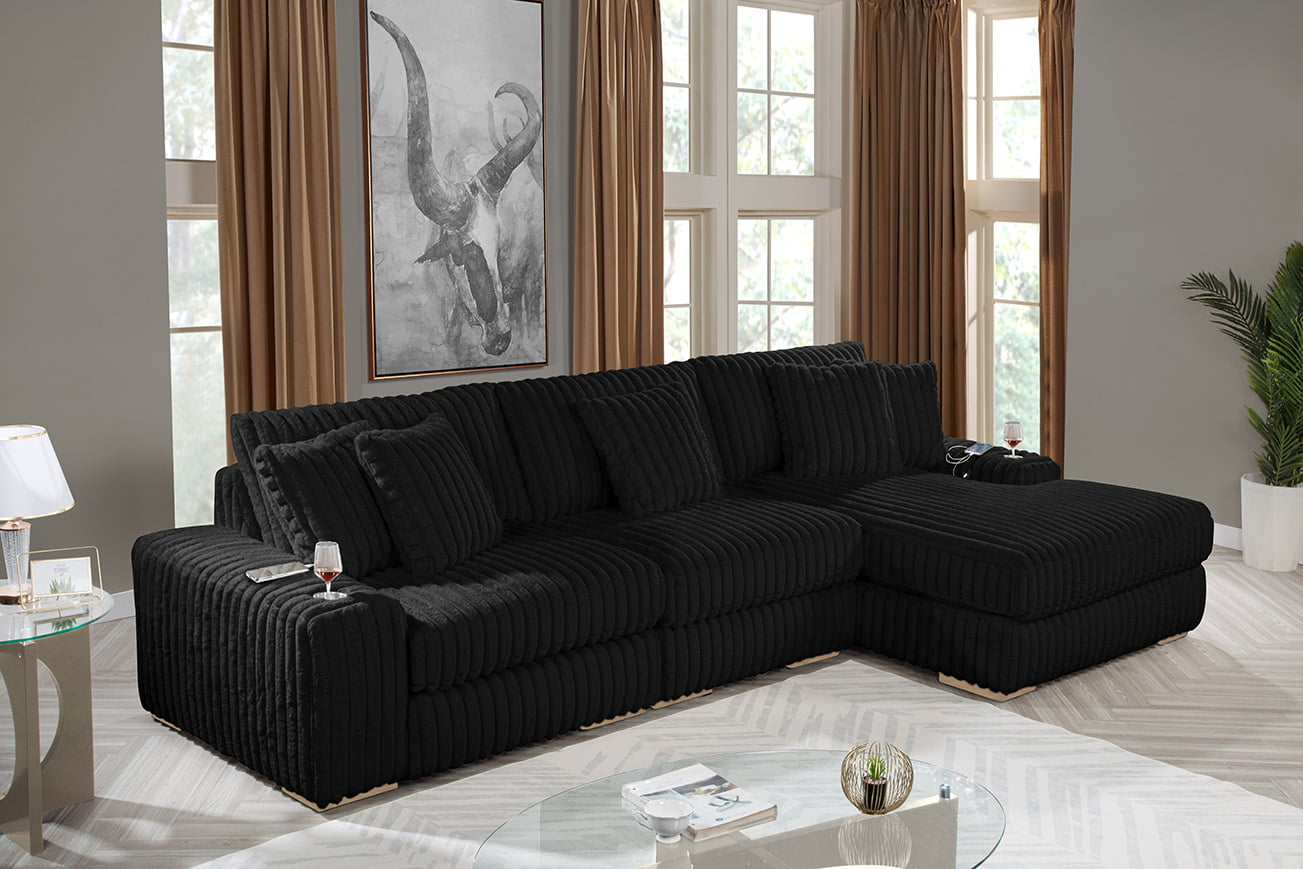 S100-3 Reversible Sectional Fluffy Fabric - 4 Colors