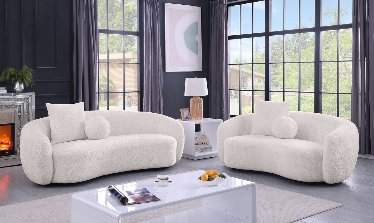 S90SL Teddy Fabric Sofa & Love - 2 Colors