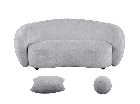 S90SL Teddy Fabric Gray Sofa & Loveseat