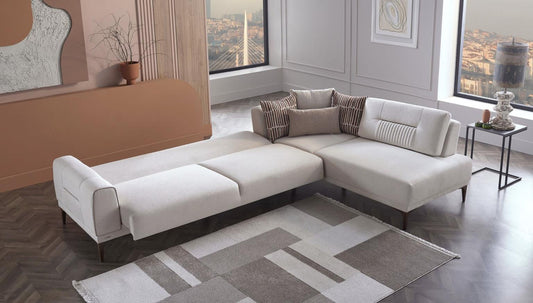 Seul Cream Sectional Sleeper by Bellona