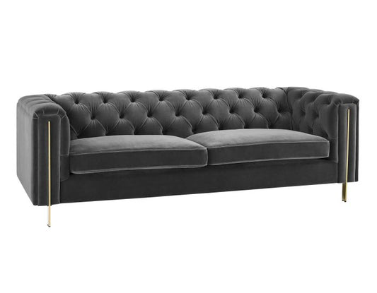 Charlene Button Tufted Rolled Arm Chesterfield Sofa
